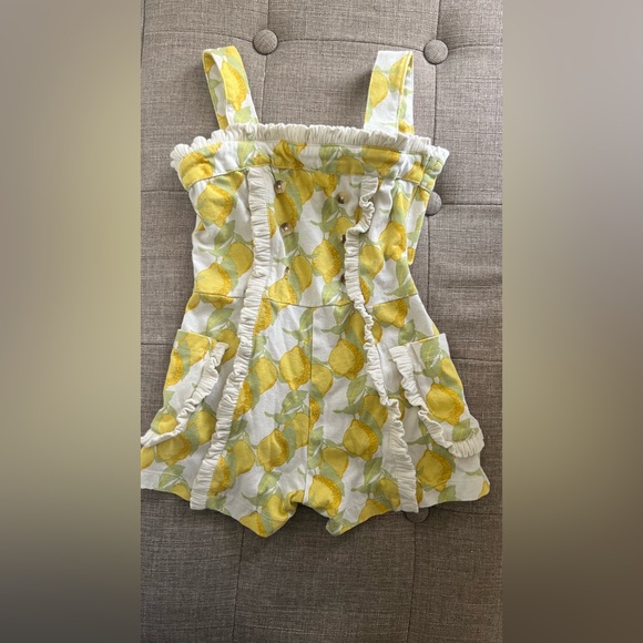 Kate Quinn tiny ruffle shortie jumpsuit | lemons- 2T🍋 - Picture 2 of 4